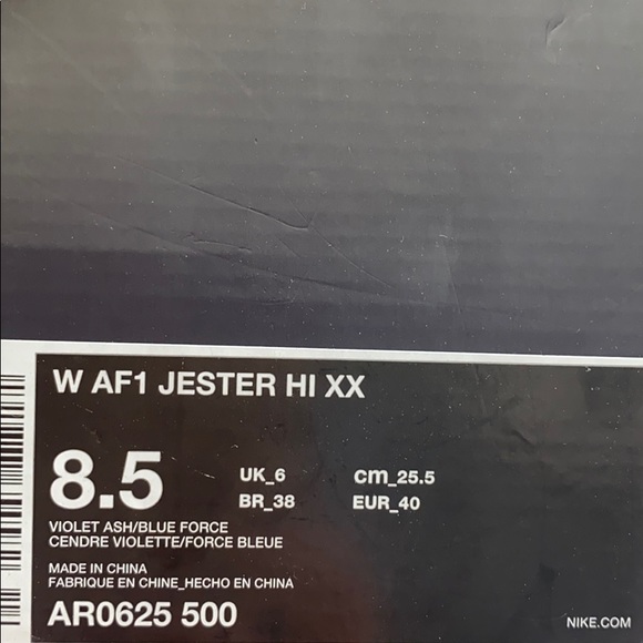 Nike AIr Force 1 Jester HI XX Violet ASH W AUTHENT - Picture 7 of 7